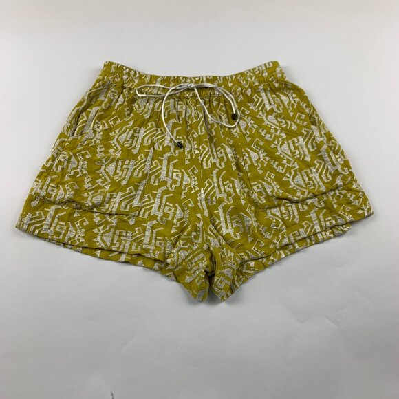 Elevenses Lime White Embroidered High Rise Shorts S - Picture 1 of 5